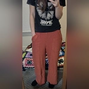 Back Beat Rags Organic Cotton Wide Leg Cord-Style Lounge Pants, M